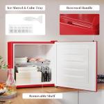 HOMCOM 1.1 Cu.Ft Mini Countertop Freezer, Red