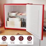 HOMCOM 1.1 Cu.Ft Mini Countertop Freezer, Red