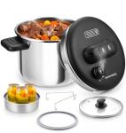 Stainless Steel 8.5QT Pressure Cooker with Steamer