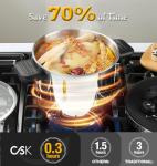 Stainless Steel 8.5QT Pressure Cooker with Steamer