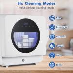 Compact Portable Countertop Dishwasher with 6 Programs