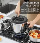 Stainless Steel 8.5QT Pressure Cooker with Steamer