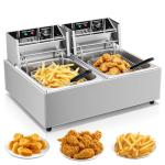 Electric Countertop Deep Fryer with Two Baskets