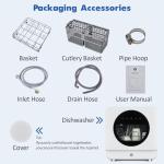 Compact Portable Countertop Dishwasher with 6 Programs