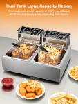 Electric Countertop Deep Fryer with Two Baskets
