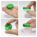Beauticom 3ml Clear Plastic Jars with Green Lids