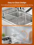 Electric Countertop Deep Fryer with Two Baskets