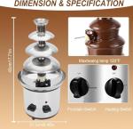 4-Tier Electric Chocolate Fondue Fountain Machine