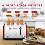 Geek Chef Retro 4-Slice Bagel Toaster, Red