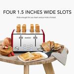 Geek Chef Retro 4-Slice Bagel Toaster, Red
