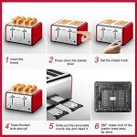 Geek Chef Retro 4-Slice Bagel Toaster, Red