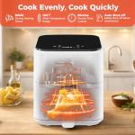 Compact Air Fryer with Automatic Shutdown, White