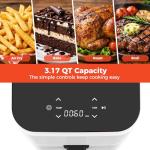 Compact Air Fryer with Automatic Shutdown, White