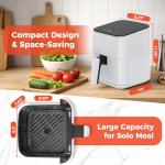 Compact Air Fryer with Automatic Shutdown, White