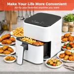Compact Air Fryer with Automatic Shutdown, White