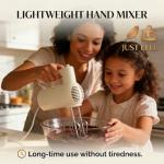 5-Speed Electric Hand Mixer with Stainless Steel Accessories