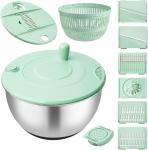 Large Stainless Steel Salad Spinner with Slicer