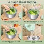 Large Stainless Steel Salad Spinner with Slicer