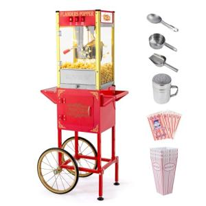ROVSUN 8 Oz Popcorn Machine with Cart & Wheels