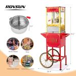ROVSUN 8 Oz Popcorn Machine with Cart & Wheels