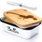 Metal Butter Dish with Lid and Knife Set