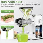 GVODE Powerful Cold Press Juicer with Dual Chute