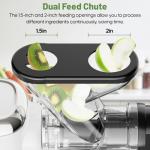 GVODE Powerful Cold Press Juicer with Dual Chute