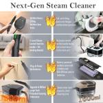 Handheld Steam Cleaner with Adjustable Handle and Accessories