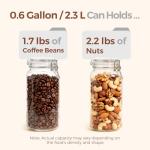 ComSaf 3-Pack Airtight Glass Food Storage Jars