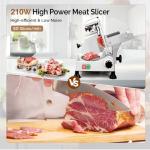 ROVUN 8-Inch Electric Meat Slicer with Adjustable Thickness