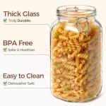 ComSaf 3-Pack Airtight Glass Food Storage Jars