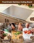 Large Stainless Steel L-Shaped Cutting Board