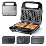 3 in 1 Sandwich and Waffle Maker with Removable Plates