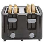 Continental Electric Cool Touch 4-Slice Toaster, Black