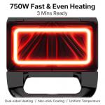 3 in 1 Sandwich and Waffle Maker with Removable Plates