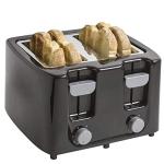 Continental Electric Cool Touch 4-Slice Toaster, Black