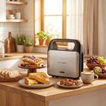 3 in 1 Sandwich and Waffle Maker with Removable Plates