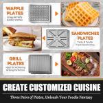 FineMade 3-in-1 Electric Grill and Sandwich Maker