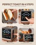 Zachvo Touchscreen 4-Slice Long Slot Toaster