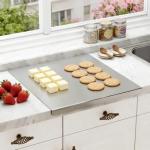 L-Shaped Double-Sided Stainless Steel Cutting Board