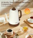 YTLAD 1L Gooseneck Electric Kettle - White