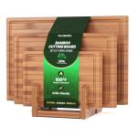 3-Piece Bamboo Cutting Board Set with Stand