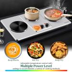 Cusimax Triple Burner Electric Hot Plate with Cast Iron