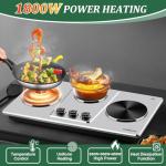 Cusimax Triple Burner Electric Hot Plate with Cast Iron