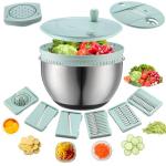 LemonRoad Large Stainless Steel Salad Spinner with Slicer