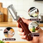 3-in-1 Vegetable Peeler with Wooden Handle