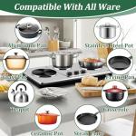 Cusimax Triple Burner Electric Hot Plate with Cast Iron