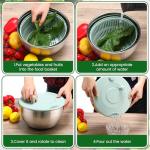 LemonRoad Large Stainless Steel Salad Spinner with Slicer