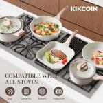Kikcoin 16-Piece Nonstick Ceramic Cookware Set