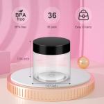 Loretoy 36 Pack BPA Free Plastic Jars with Lids